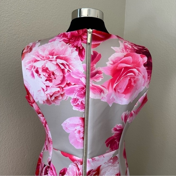 Calvin Klein Floral Peonies Sheath Sleeveless Midi Dress - Picture 7 of 11